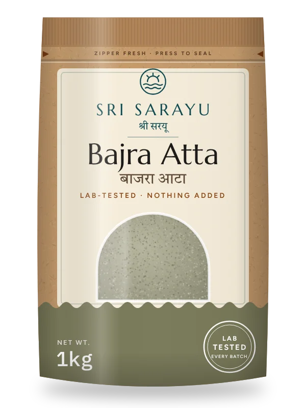 Bajra Atta · Pearl Millet, front of pack