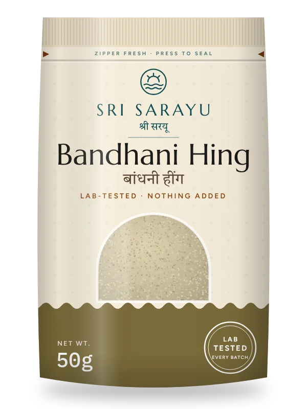 Bandhani Hing · Compounded, front of pack