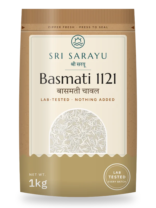 Basmati Rice · 1121 Extra Long, front of pack