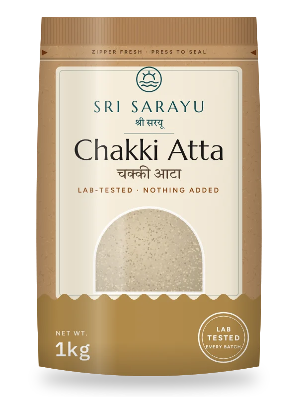 Chakki Atta · Whole Wheat, front of pack