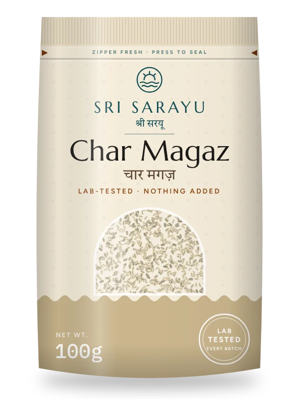 Char Magaz · Four Melon Seeds, front of pack