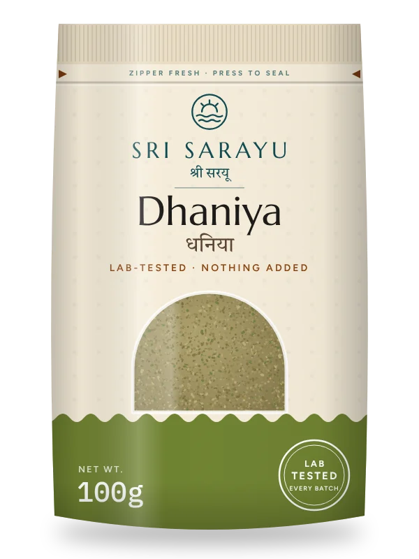 Dhaniya · Coriander Powder, front of pack