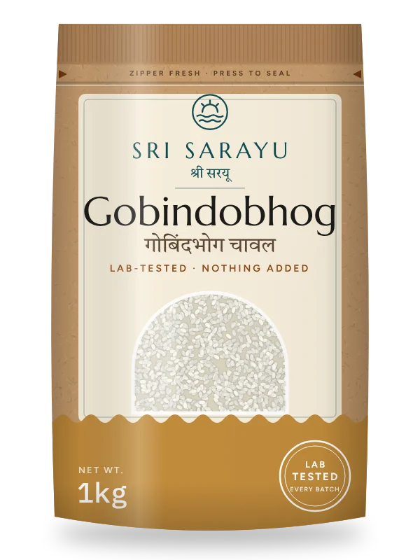 Gobindobhog Rice, front of pack