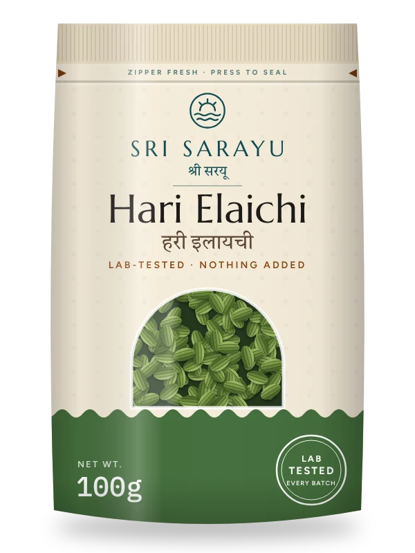 Hari Elaichi · Green Cardamom, front of pack