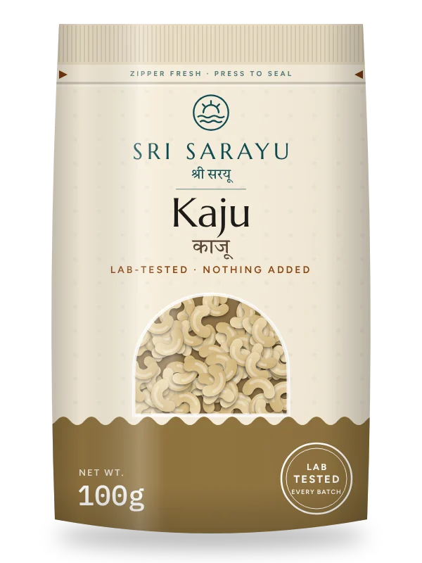 Kaju · Cashews W320, front of pack