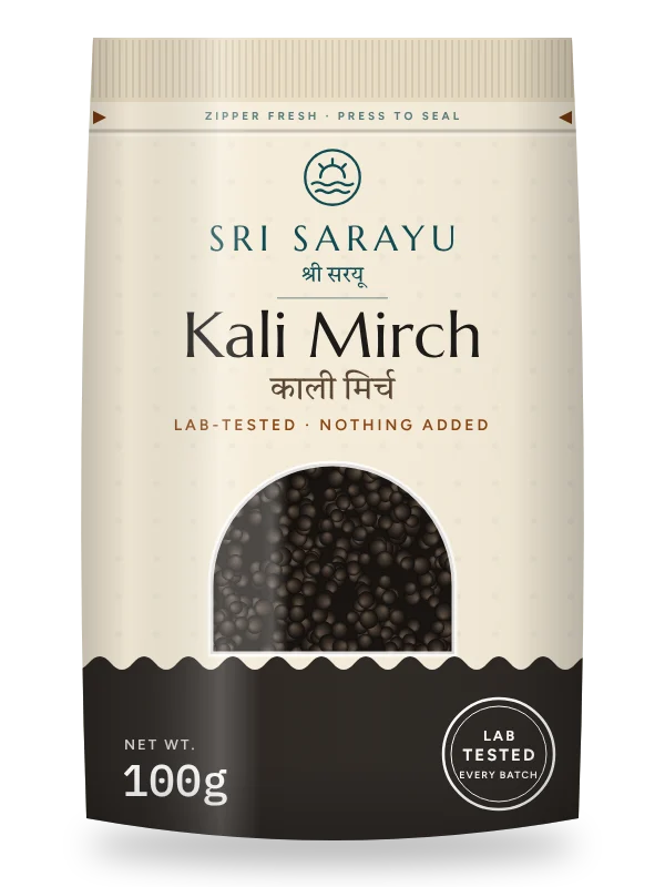 Kali Mirch · Malabar Black Pepper, front of pack