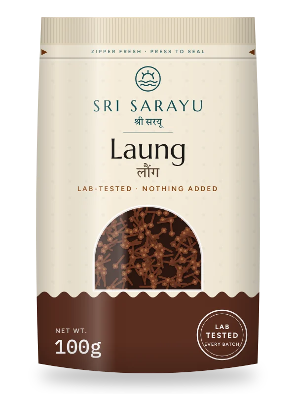 Laung · Cloves, front of pack