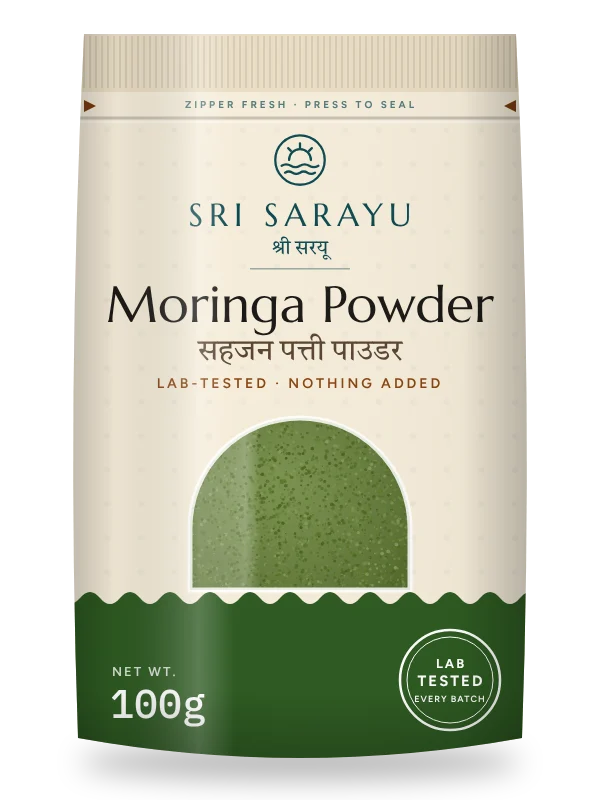 Moringa Leaf Powder · Sahjan Patti, front of pack