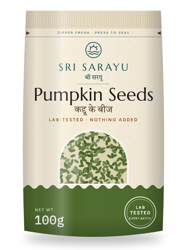 Pumpkin Seeds · Raw, front of pack