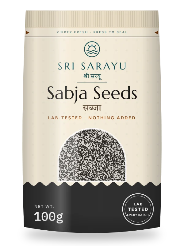 Sabja · Basil Seeds, front of pack