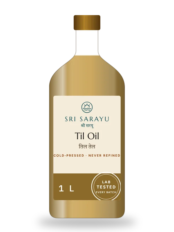 Wood-Pressed Til (Sesame) Oil, front of pack